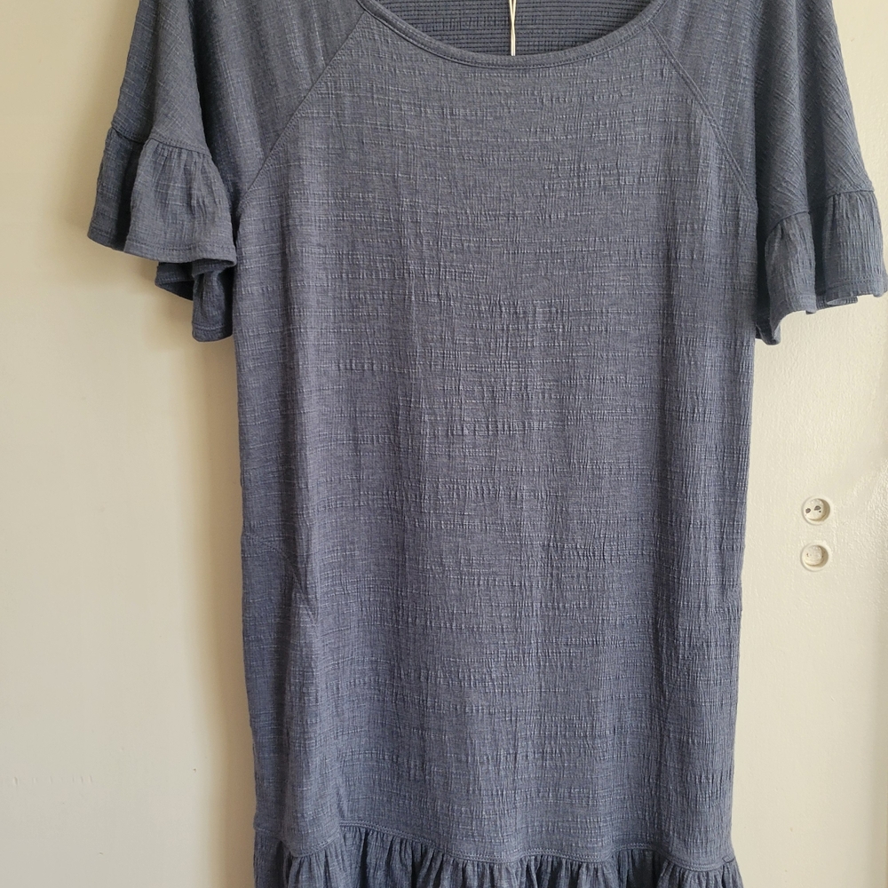 Max Studio Blue Ruffle Sleeve Dress